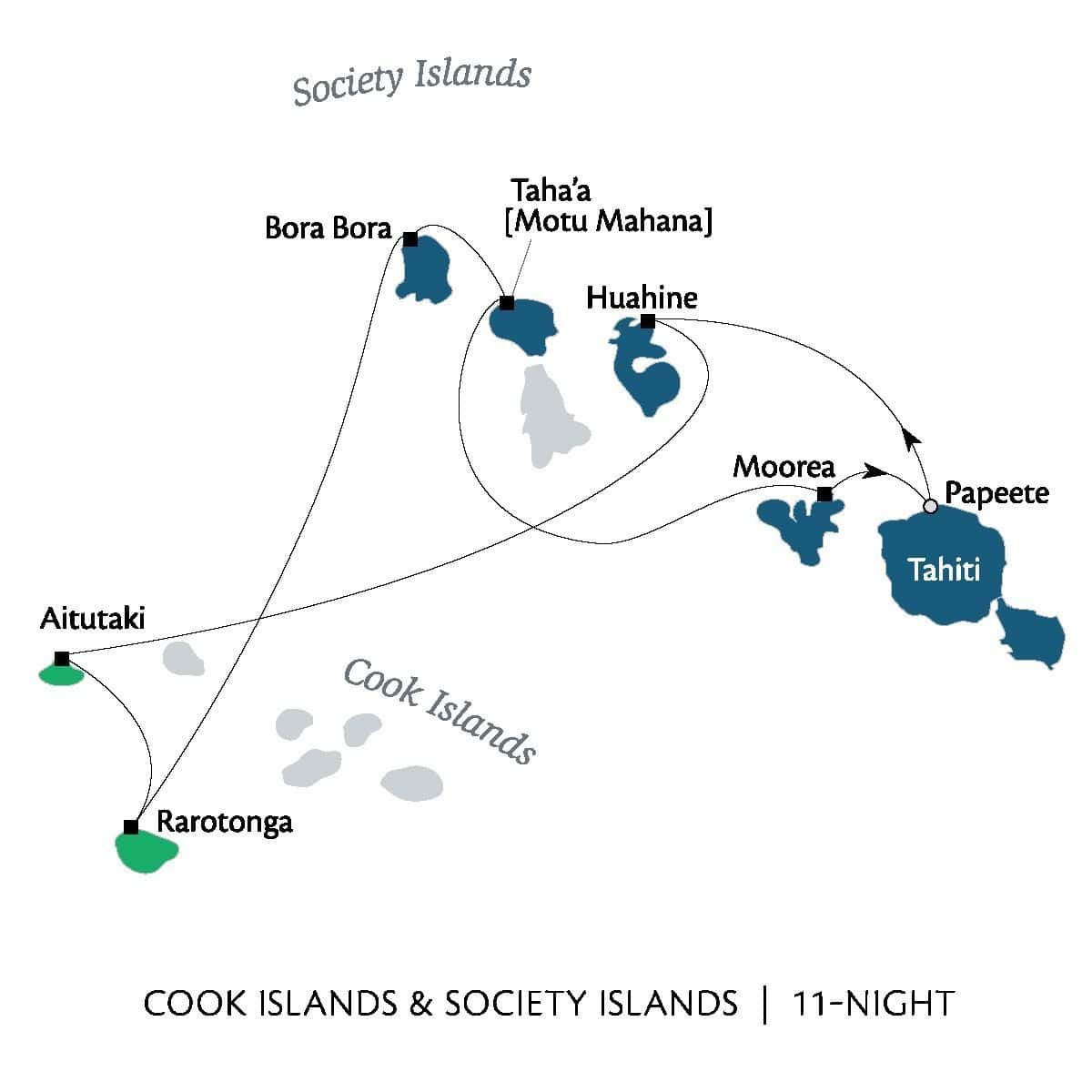 Cook Islands & Society Islands, 11 nights