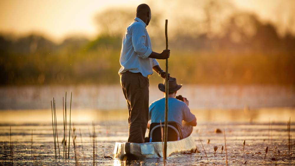 Mokoro-kano i Okavango Delta.
